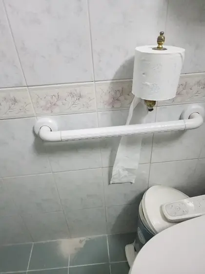 노인 안전손잡이 설치 — 변기 옆 가로 손잡이